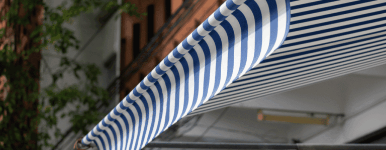 Restaurant with commercial awning